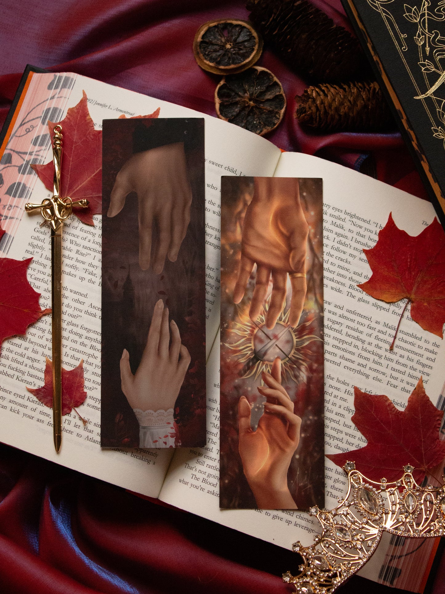 The Maiden and the Prince double sided bookmark - From Blood & Ash